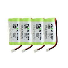 Kit com 4 bateria 2,4v 600ma para telefone sem fio Intelbras - imagem 1