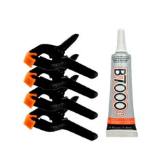 Kit com 4 grampos presilhas fixa tela de celular + Cola B7000 15ml - imagem 2