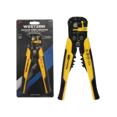 Alicate crimpador preto e amarelo 8,5" profissional Western - imagem 3