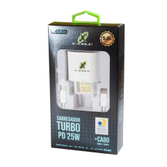 Carregador ultra rápido bivolt 5A 25W com cabo tipo C X-Cell mod. XC-UR28 - imagem 4