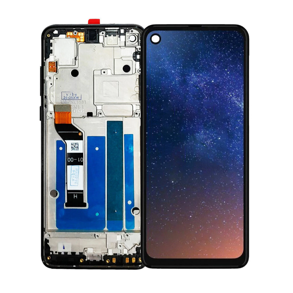 Tela Display Frontal para Motorola Moto One Vision Orig Com Aro Preto