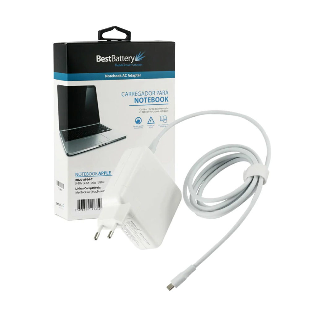Fonte carregador para Macbook Pro 14 2021 Usbc De 96w - BestBattery