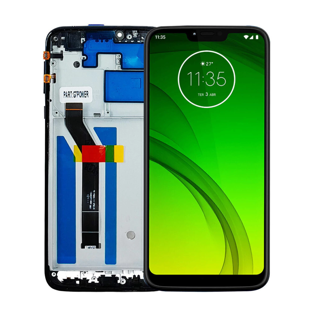 Tela Display Frontal para Motorola Moto G7 Power Com Aro