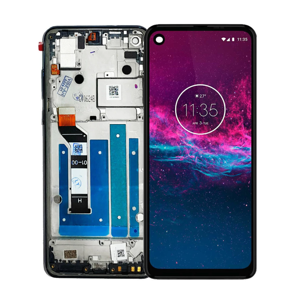 Tela Display Frontal para Motorola Moto One Action Com Aro OLED Preto