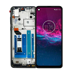 Tela Display Frontal para Motorola Moto One Action Com Aro OLED Preto - imagem 1