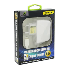 Kit com 10 un de carregador de celular rápido 1.5A com cabo Lightning X-Cell mod. XC-IP5 - imagem 3