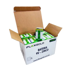 Kit com 50 baterias de zinco 9V Flex Gold mod. FX-9Z50 - imagem 1