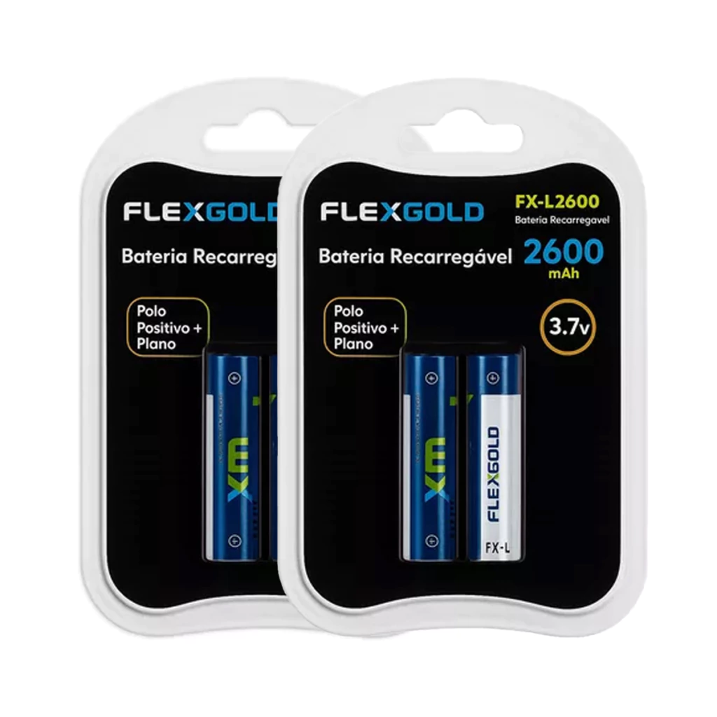 Kit 4 Bateria Pilha Recarregável 18650 3,7V Polo Positivo Plano