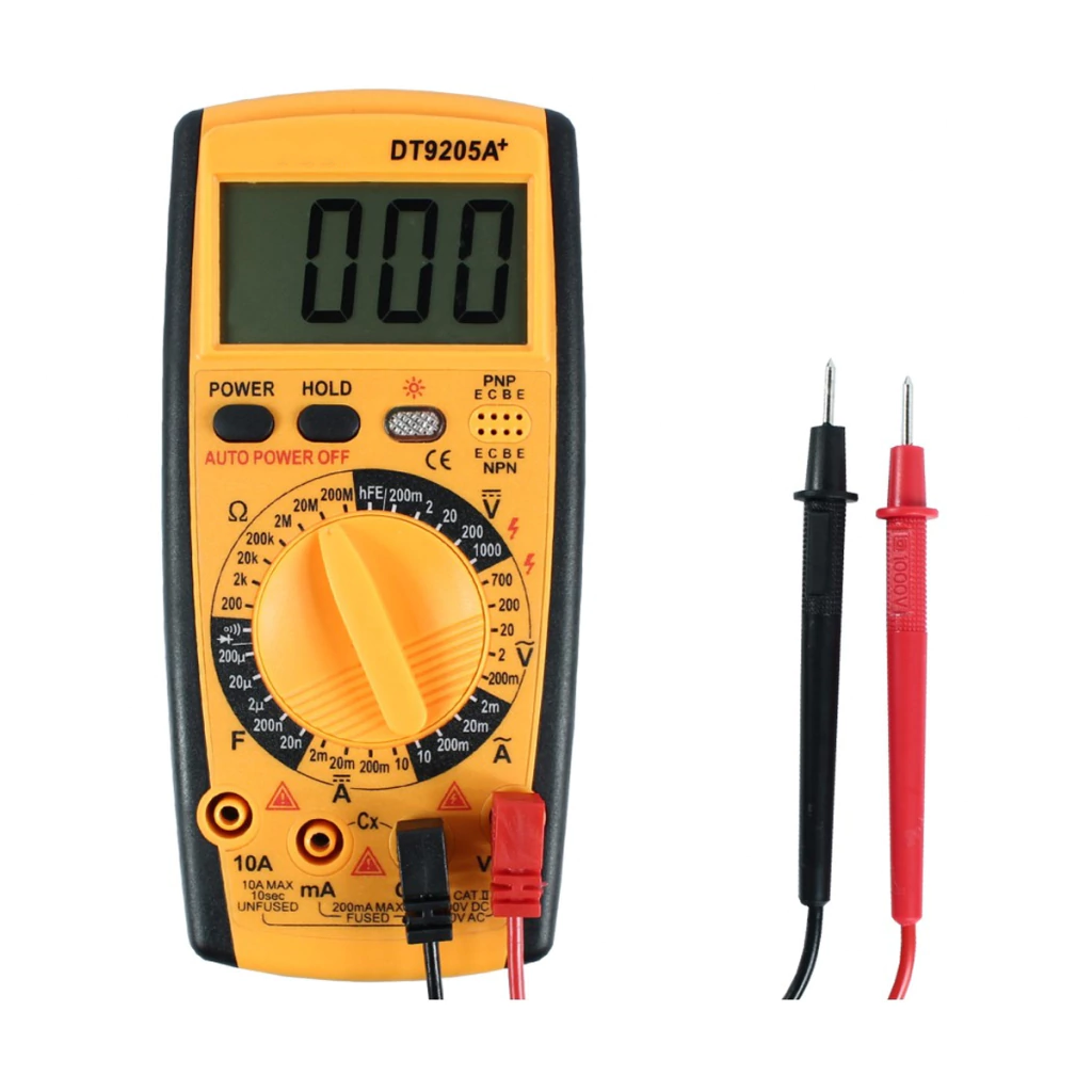Multímetro capacímetro digital com 32 escalas DT9205A+ CAT II 1000V