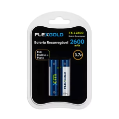 Kit 2 Bateria Pilha Recarregável 18650 3,7V Polo Positivo Plano - imagem 1