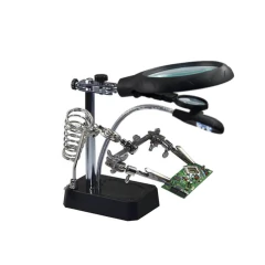 Lupa de bancada com grampo auxiliar e iluminação LED TE-800 - imagem 2