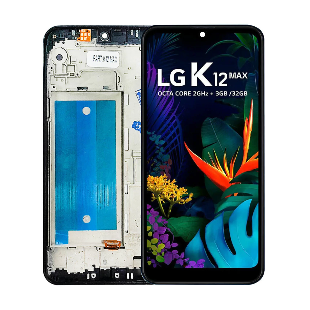 Tela Display Frontal para LG K12 Max / K12 Prime Com Aro