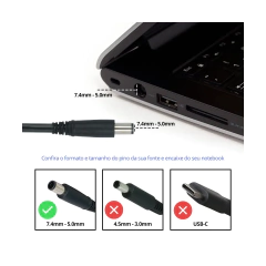 Fonte carregador para Dell Inspirion / Latitude / Precision 90w - BestBattery - imagem 6