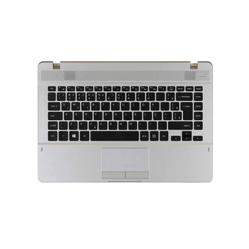 Teclado para notebook Samsung NP370 com top case - Prata