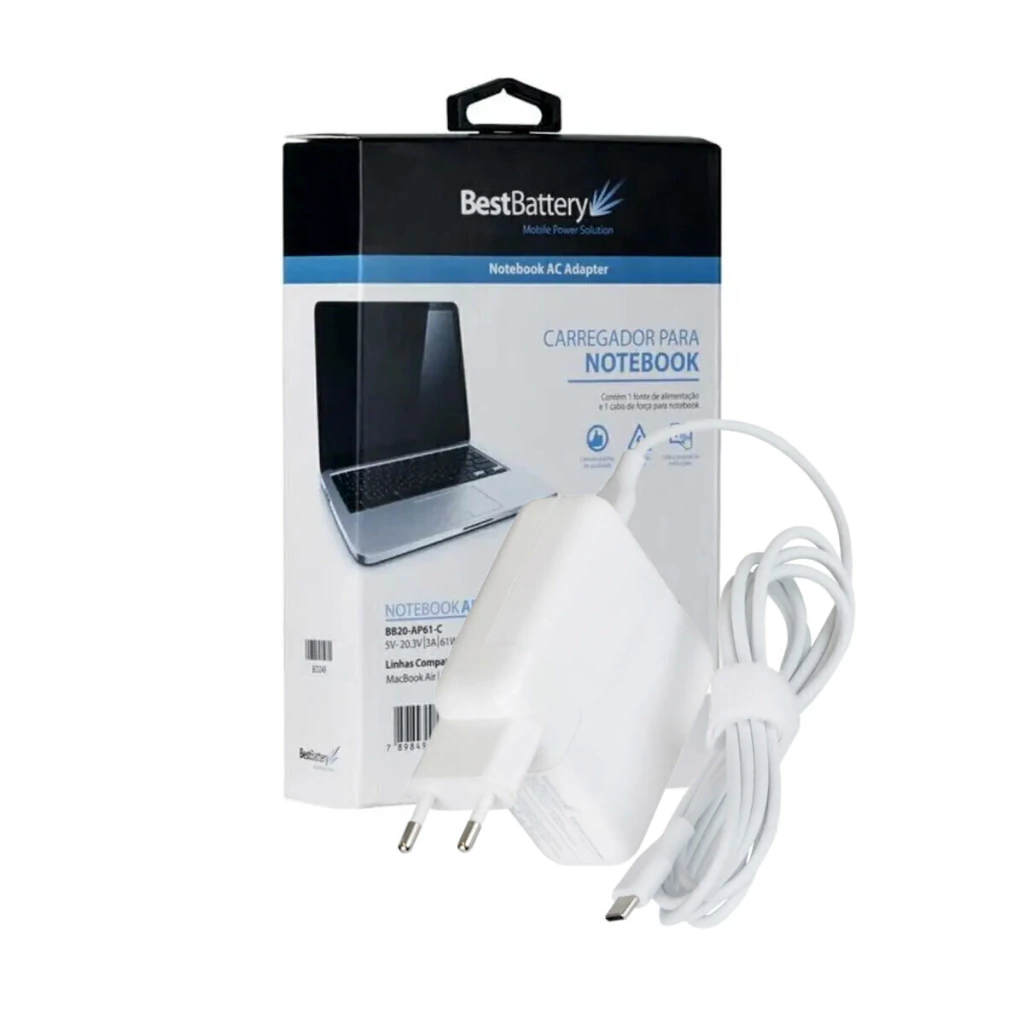 Fonte carregador para Macbook Pro 2017 Usbc De 61w - BestBattery