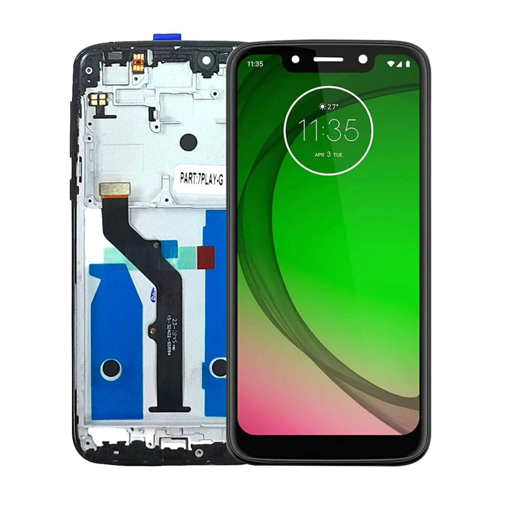 Tela Display Frontal para Motorola Moto G7 Play Com Aro
