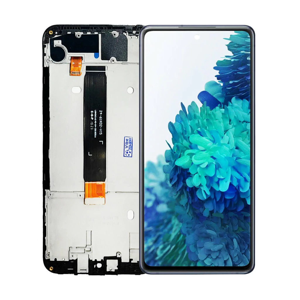 Tela Display Frontal para Samsung Galaxy S20 FE OLED Com Aro Preto