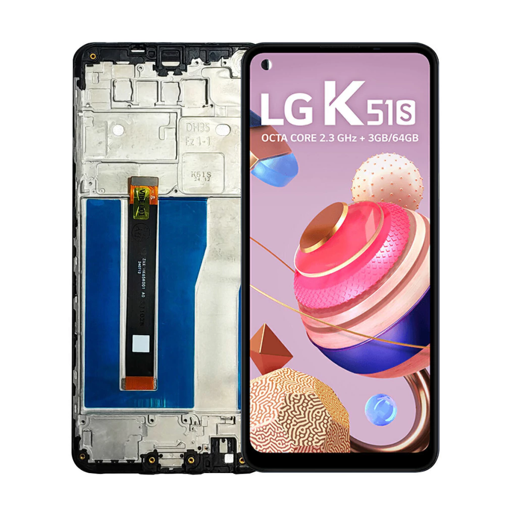 Tela Display Frontal para LG K51s Com Aro