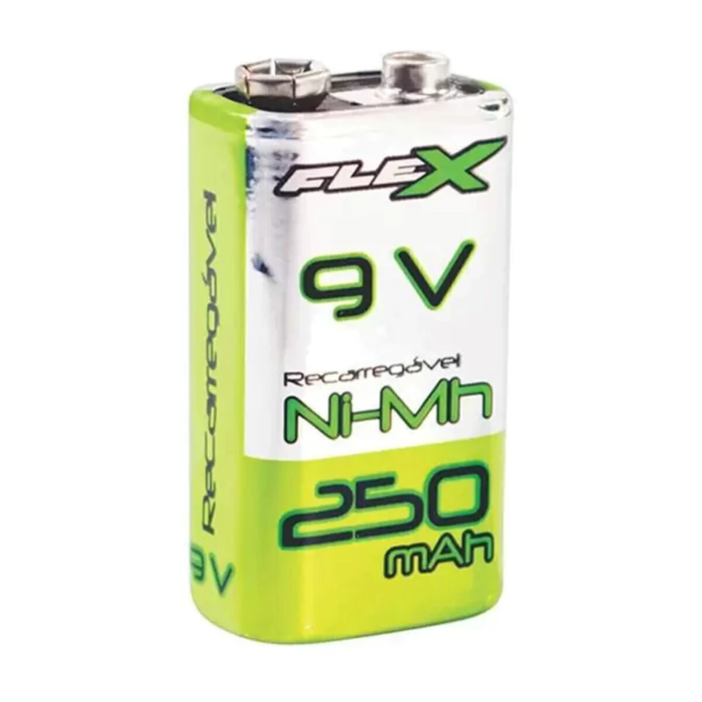 Bateria pilha recarregável 9v 250 mAh Flex Gold