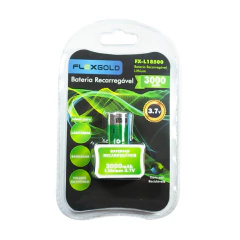 Bateria pilha 18500 recarregável Li-ion 3.7v 3000 Mah Flex Gold - imagem 3
