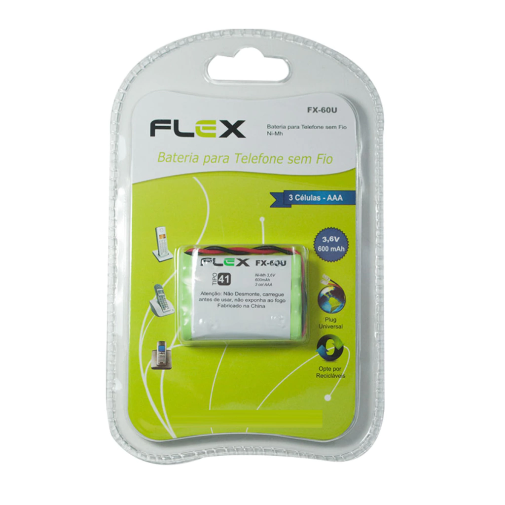 Bateria para telefone Panasonic Philips Samsung 3,6V AAA 600mAh