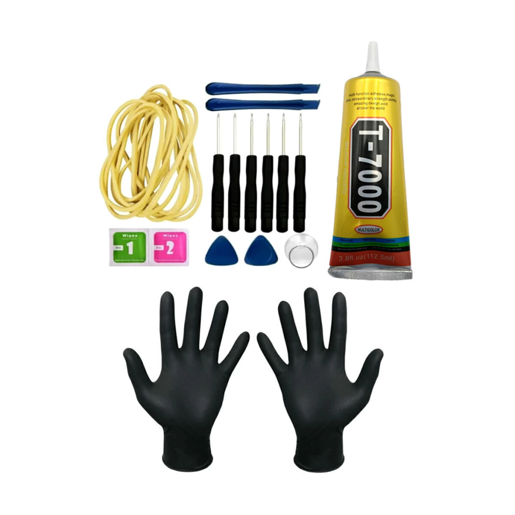 Kit de ferramentas + cola T7000 110ml para manutenção de celular