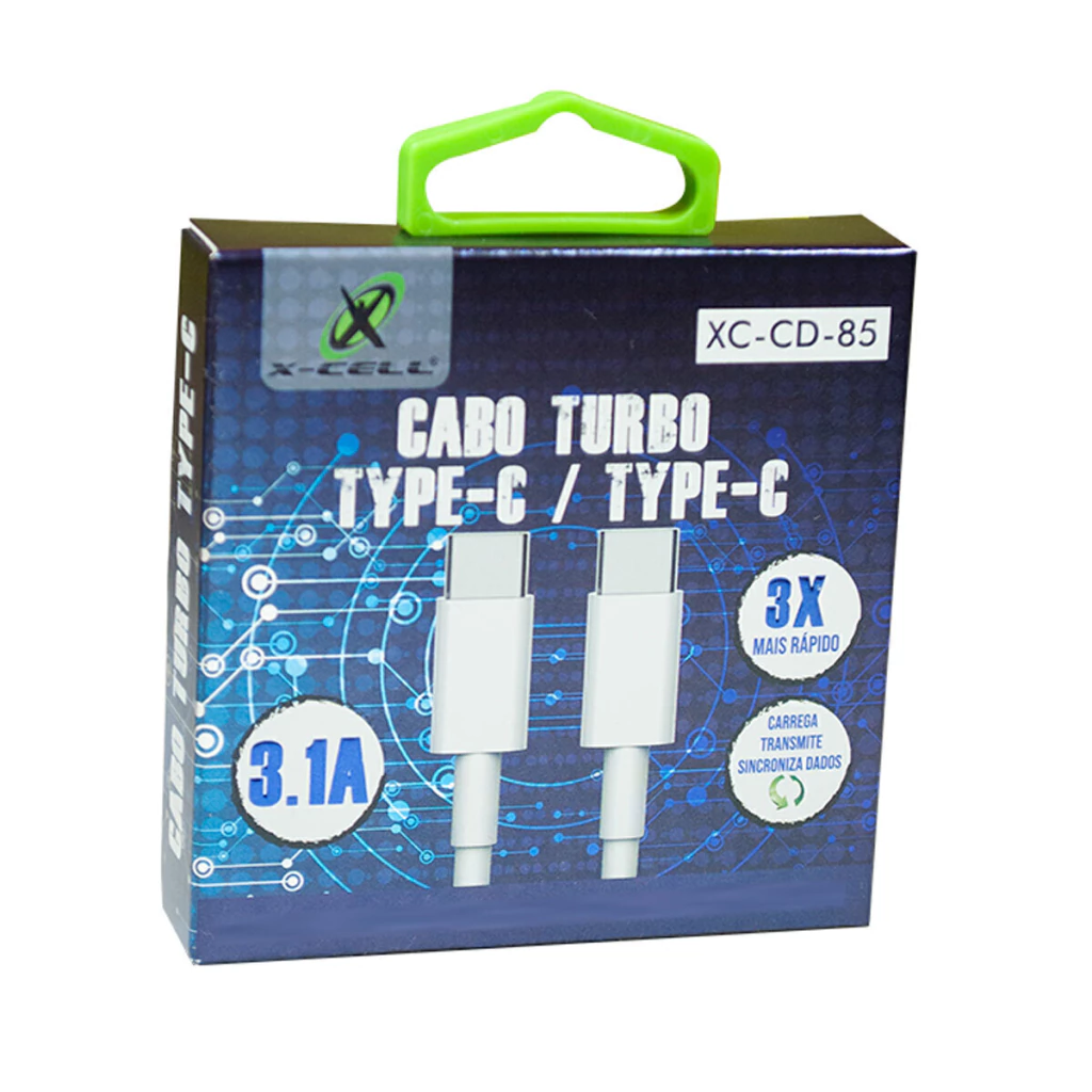 Cabo de dados USB-C x Tipo C 3.1A carrega rapido X-Cell