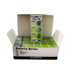 Caixa com 100 unidades de bateria pilha botão controle CR2032 - imagem 1