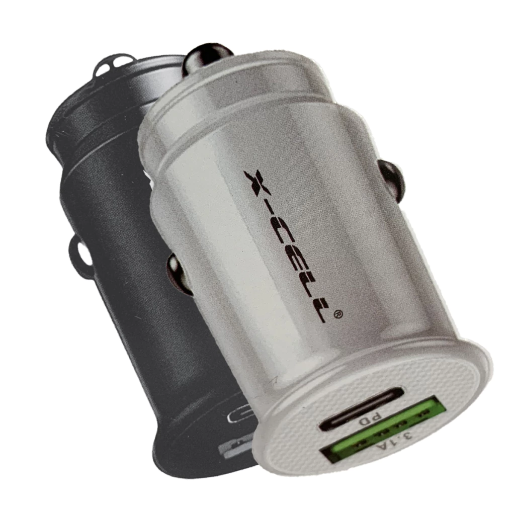 Carregador veicular ultra rápido 60w com entrada USB e entrada PD mod. XC-V17USB