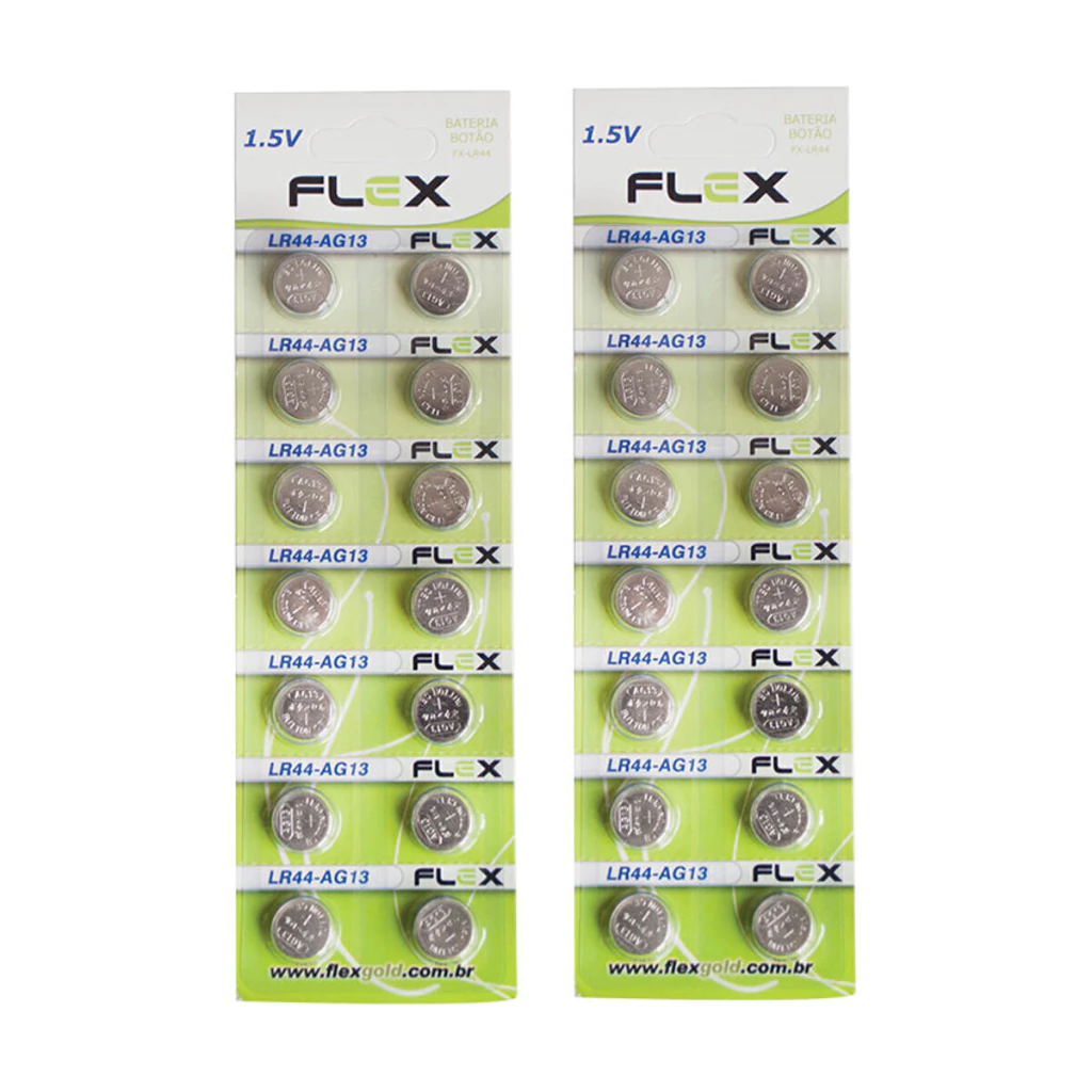 Kit com 28 unidades Bateria botão LR44 AG/13