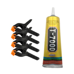 Kit com 4 grampos presilhas fixa tela de celular + Cola T7000 110ml - imagem 2