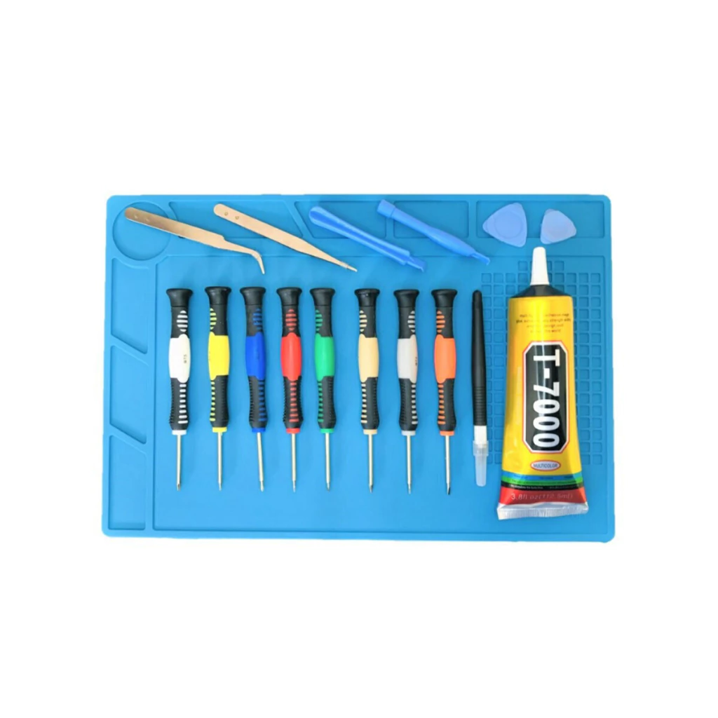 Kit de chaves + manta + cola para manutenção de celular