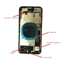 Carcaça completa com flex e botões para iPhone 8 Plus - imagem 17
