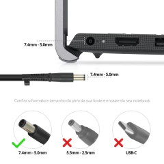 Fonte para HP EliteBook / HP ProBook / HP Pavilion / HP Compaq / Compaq Presario 90W - BestBattery - imagem 7