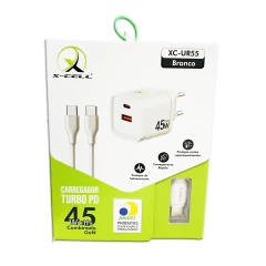 Carregador ultra rápido bivolt 5A 45W GaN com cabo Tipo-C X-Cell mod. XC-UR55 - imagem 10