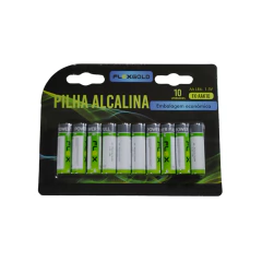 Cartela com 10 Pilhas Alcalina AA Flex Gold - imagem 1