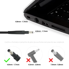Fonte para HP SleekBook 14 / 15 / TouchSmart / Envy 13 / Chromebook 14 90W - BestBattery - imagem 3
