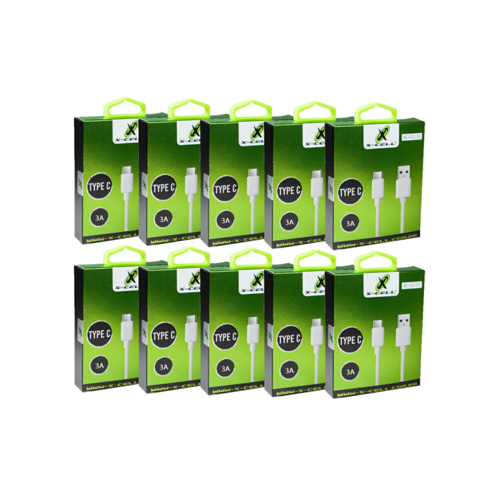 Kit com 10 cabos de dados USB x Tipo C 3.1A carrega rápido X-Cell mod: XC-CD-75