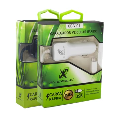 Carregador veicular rápido com cabo Micro USB e entrada USB - imagem 3