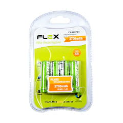 Pilhas AA Recarregável Flex Gold com 4 unidades - imagem 3
