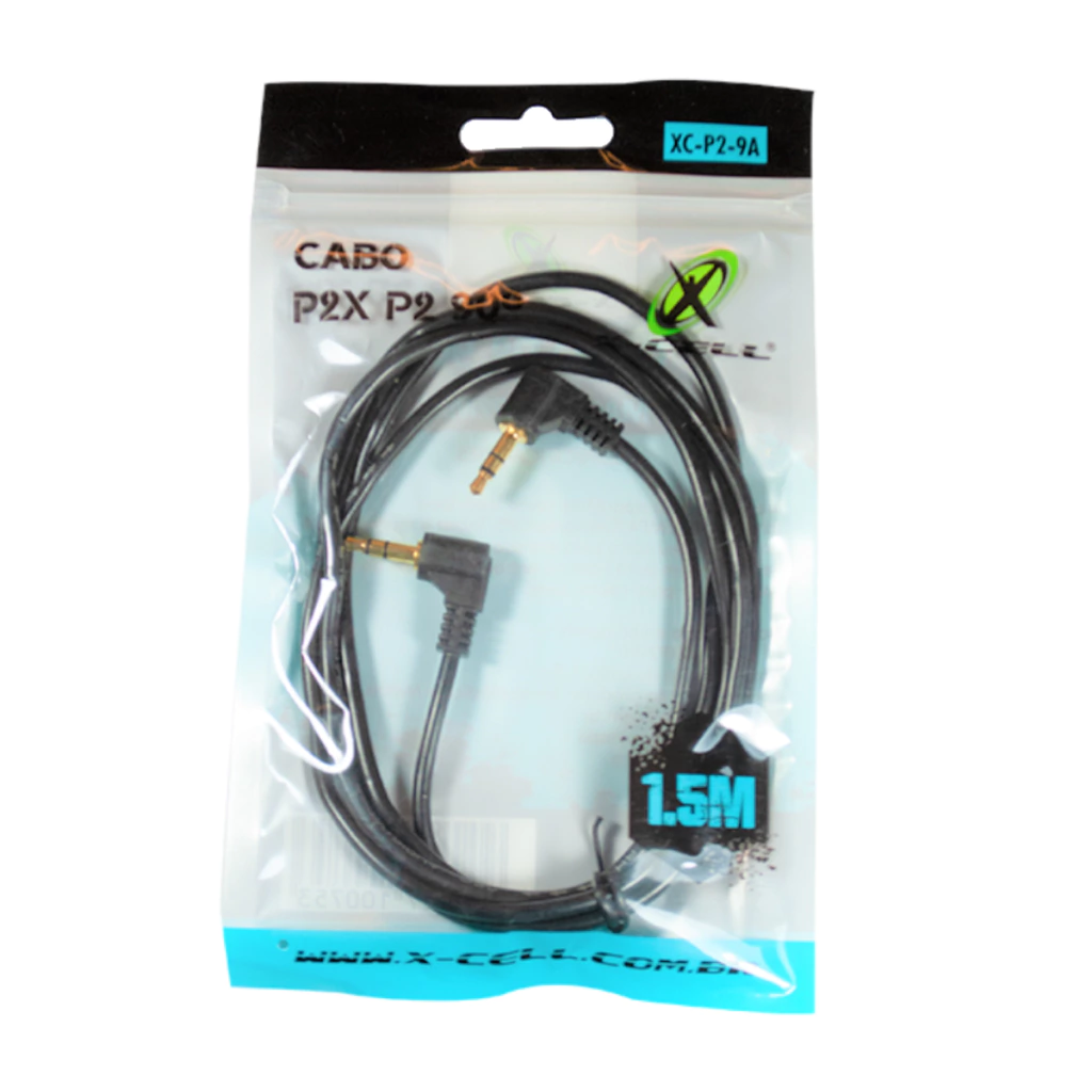 Cabo de audio auxiliar P2 x P2 90° X-Cell