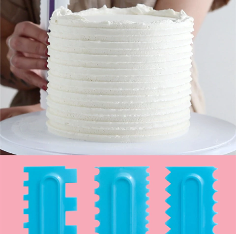 Espatula Scraper Plastica 21x7cm Textura Doble - Reposteria - comprar online