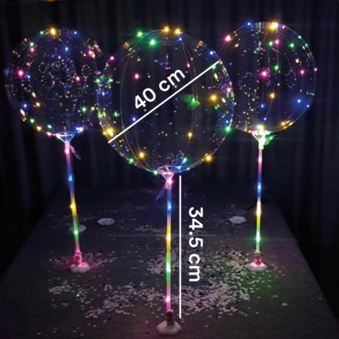 10 Globos Burbujas Led Con Palitos - comprar online