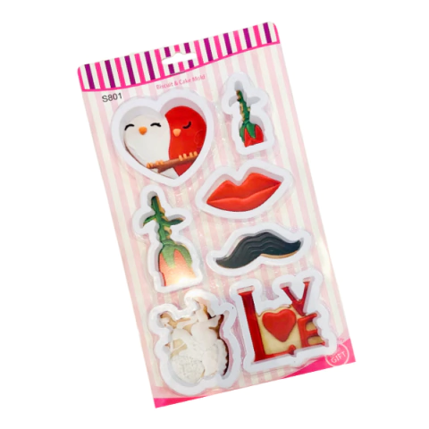 Set X7 Cortantes San Valentin Cookie Fondant Amor Novios - comprar online