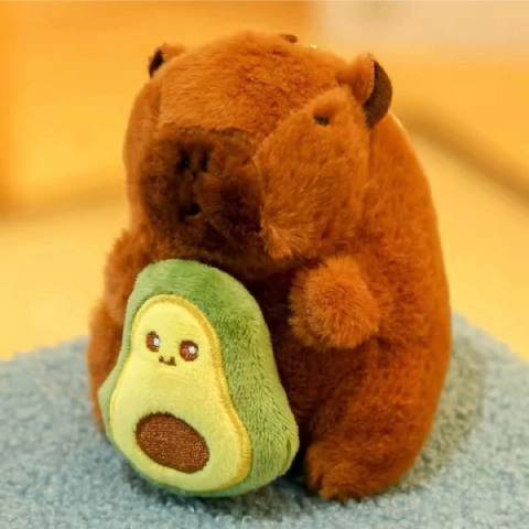 Peluche Llavero Carpincho Con Tirador Capybara Kawaii