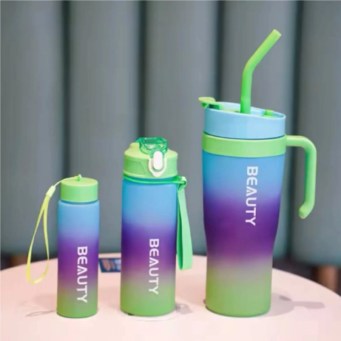 Set 3 Botellas Motivacionales 300ml 800ml 1200ml Deportiva - comprar online