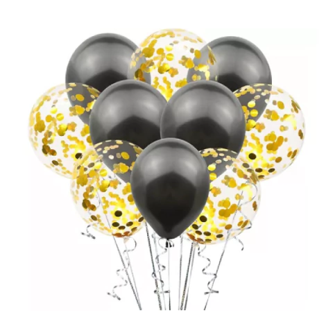 Set 10 Globos Color Y Globos Transparente Confetti - comprar online