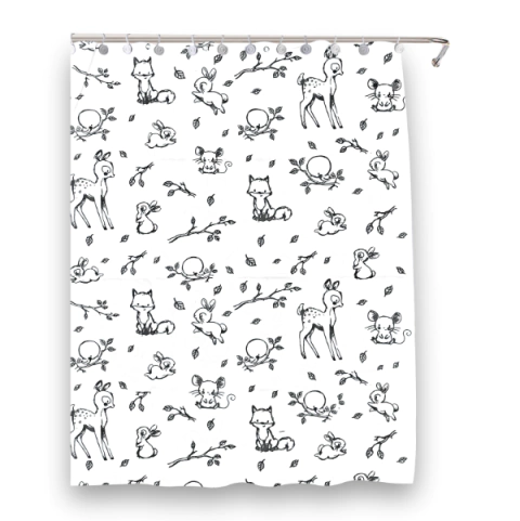 Cortina De Baño Linea Fantasia + Ganchos Antihongo Art 1300 - comprar online