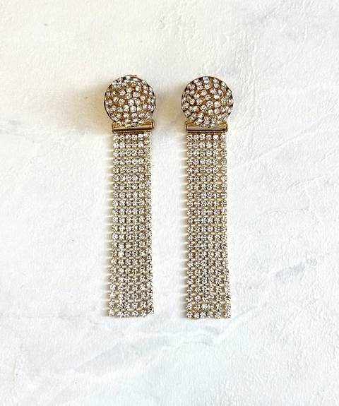 Brinco Franja Strass
