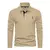 Camiseta manga longa Polo bordado de cervos para homens, camisas monocromáticas